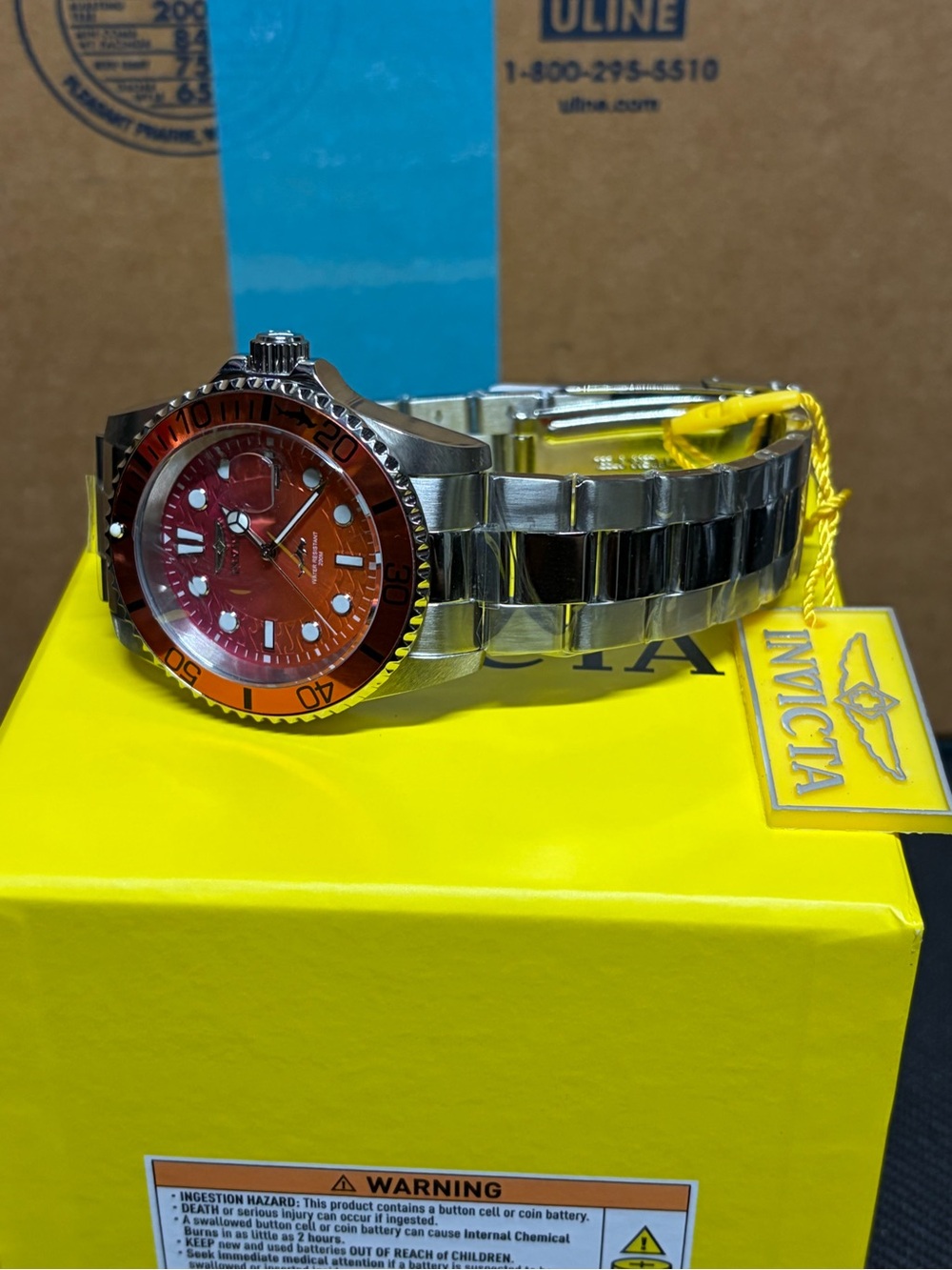 50898 Invicta Mens Pro Diver Steel Watch 42mm Case 200m Orange/Pink The Thing - Picture 3 of 7
